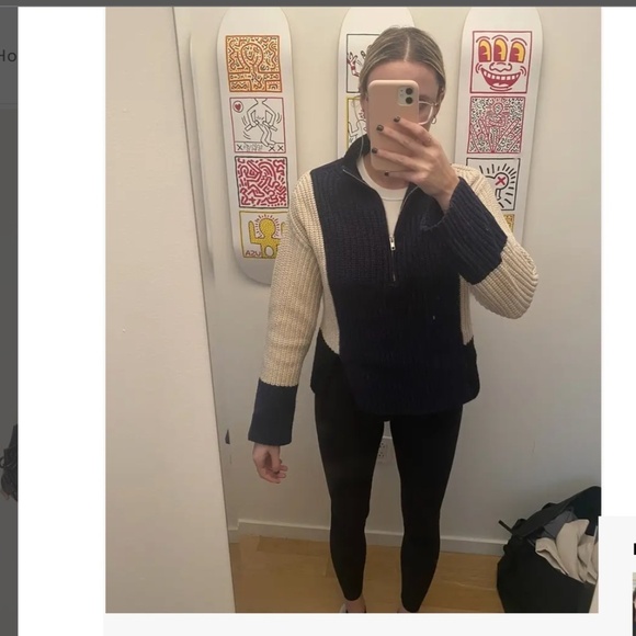 Victor Alfaro Sweater Colorblock Half Zip Sweater Wool Blend Medium -Large - Picture 6 of 12